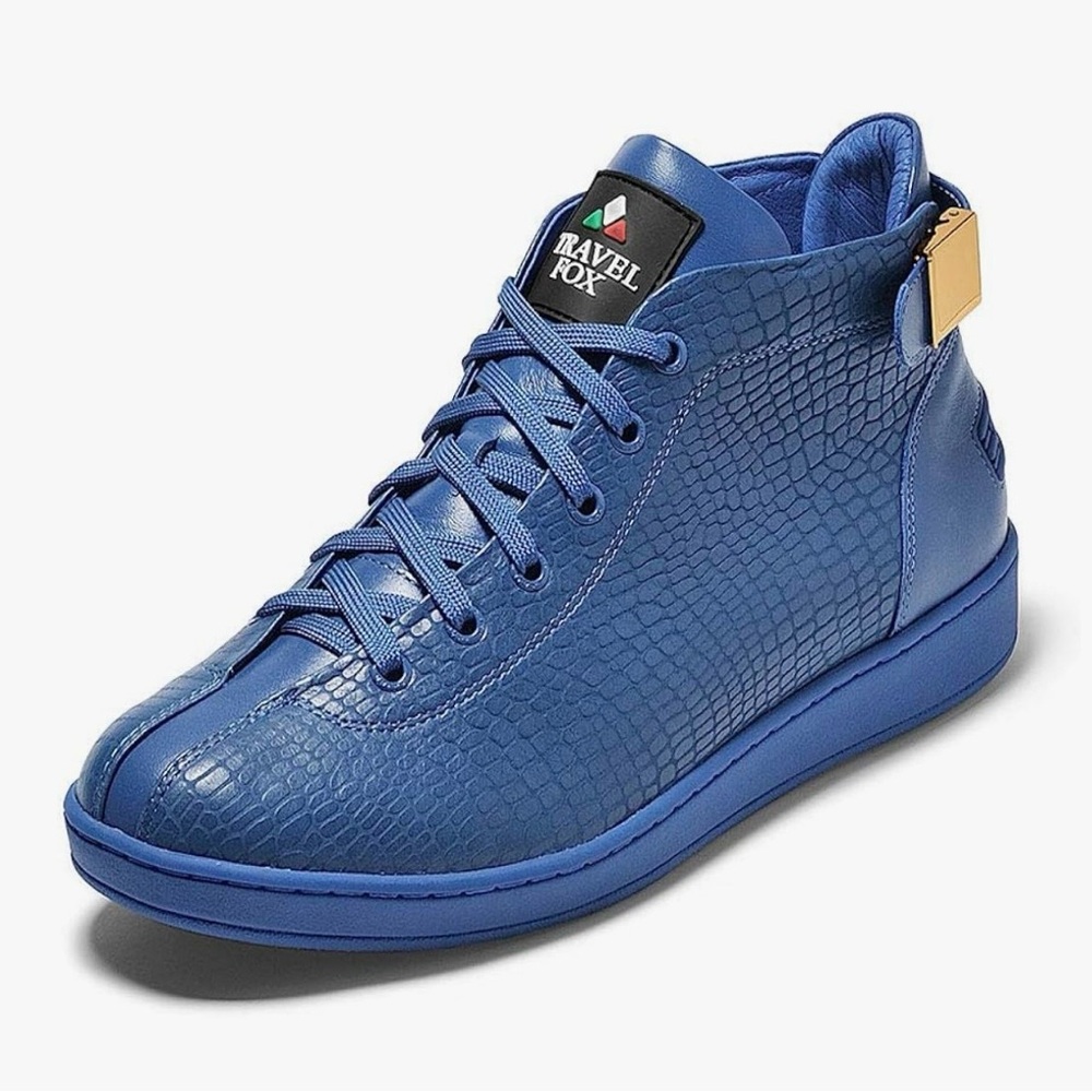 Travel Fox Men's Malibu Nappa Leather Round Toe Lace-Up High-Top Sneakers